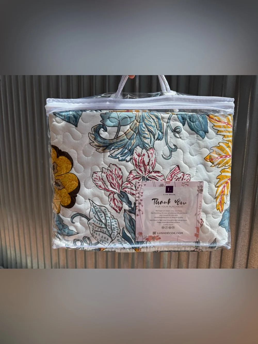 Lush Decor Sydney Quilted Floral Chair Cover